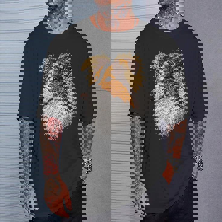 シェットランド・シープドッグ かわいい子犬の顔 犬好き ペット飼い主 Tシャツ 彼への贈り物