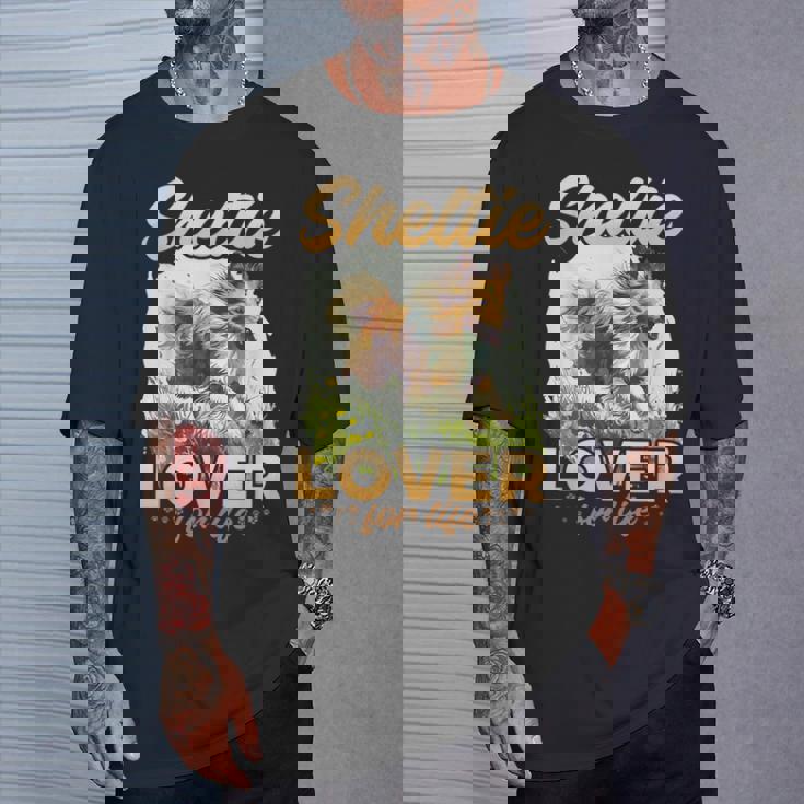 シェットランド・シープドッグ・ドッグ・シェルティー-シェルティ・ラヴァー・フォー・ライフ Tシャツ 彼への贈り物