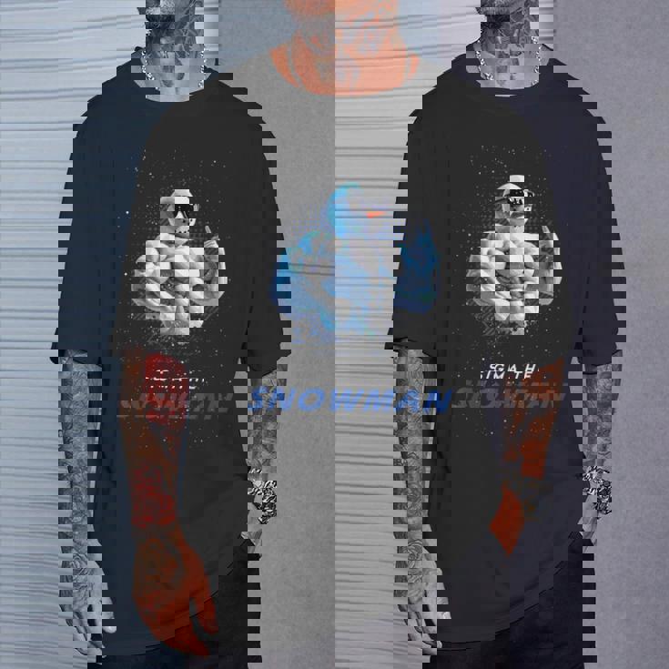 シグマザスノーマンブラッシュリズメリークリスマス Xマスク Tシャツ 彼への贈り物