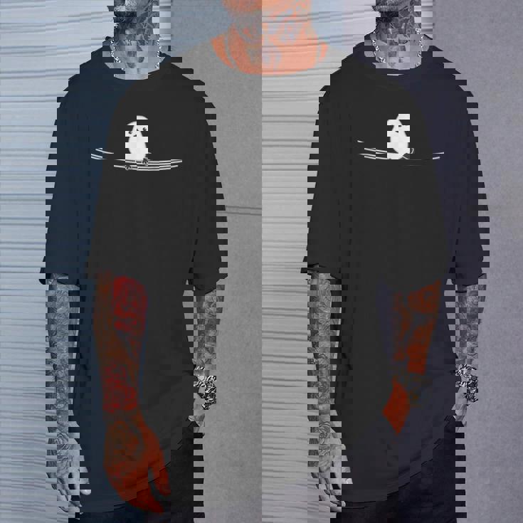 シマエナガ『電線』白い鳥【どうぶつフレンズ】動物 ゆるくて かわいい イラスト Tシャツ 彼への贈り物