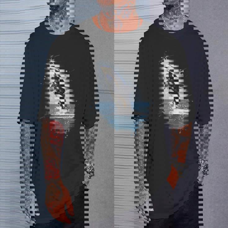 シャチとシャチのギフト Tシャツ 彼への贈り物