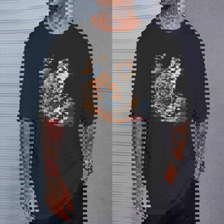 シュールレアリズム 日本画 三毛猫 Tシャツ 彼への贈り物