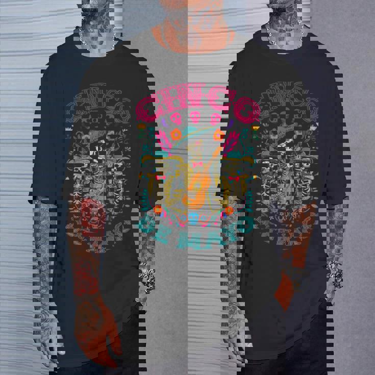 シンコ・デ・マヨ ギターを弾く骸骨 メキシコ・フィエスタ Tシャツ 彼への贈り物