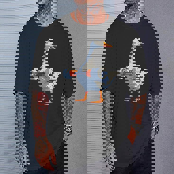 ジムダックグースウェイトリフティング ストロングコアワークアウト Tシャツ 彼への贈り物