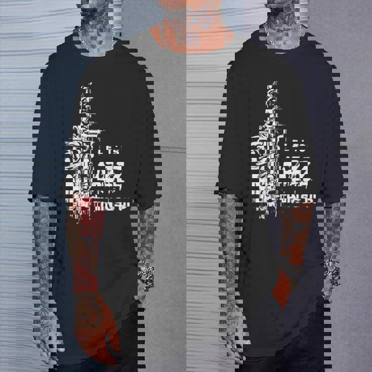 ジャズ・サックス レッツ・ジャズ・シング・アップlet's Jazz Thing Up Tシャツ 彼への贈り物