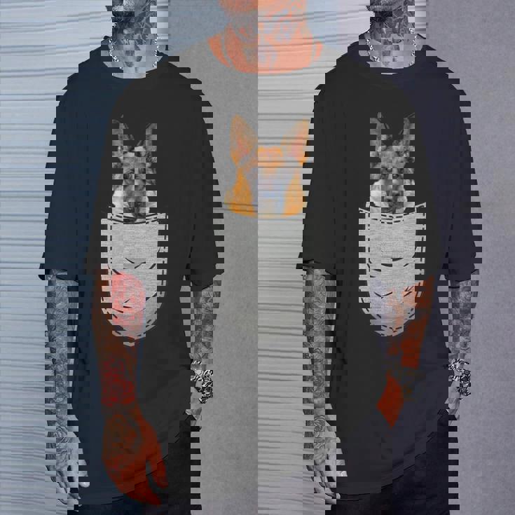 ジャーマンシェパード 犬の胸ポケット 犬の飼い主用 Tシャツ 彼への贈り物