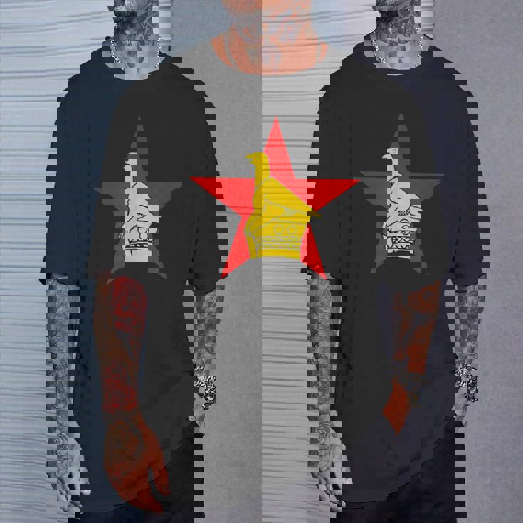 ジンバブエ ソープストーン バードフラッグ Tシャツ 彼への贈り物