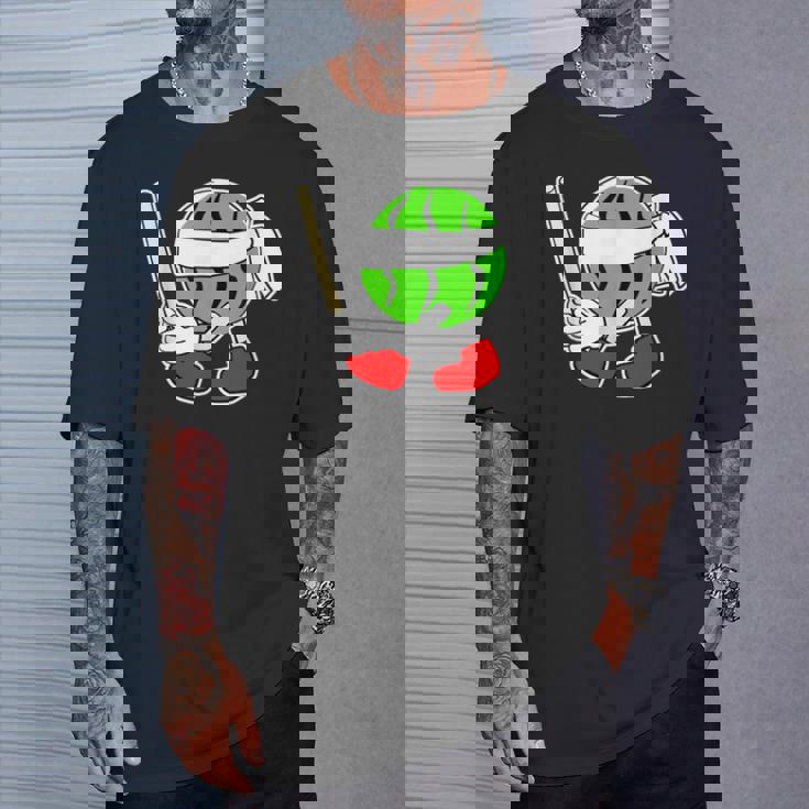 スイカ割り・夏 西瓜わり（すいかくん）【サマータイム】リゾート・夏 大好き／面白 イラスト Tシャツ 彼への贈り物