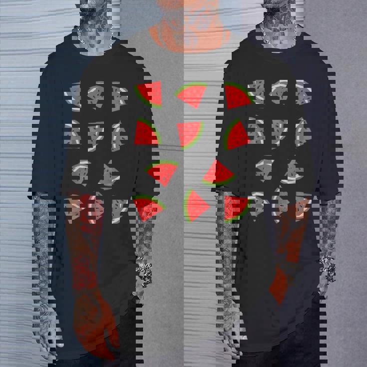 スイカ柄 フルーツスライス スイカ コスチューム Tシャツ 彼への贈り物