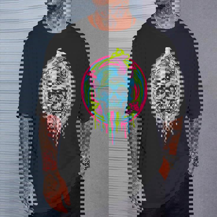スカルマッシュルーム スケルトン グラフィック ゴス メンズ レディース Tシャツ 彼への贈り物