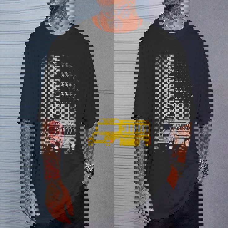 スクールバスドライバー アメリカ国旗 スクールバスドライバー用 Tシャツ 彼への贈り物