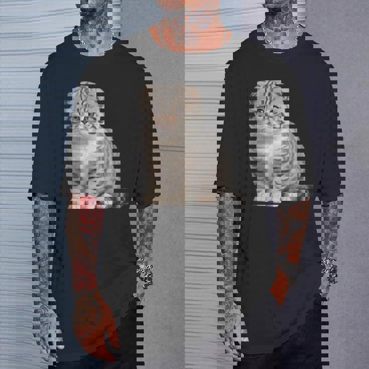 スコティッシュフォールド シンプルデザイン Tシャツ 彼への贈り物