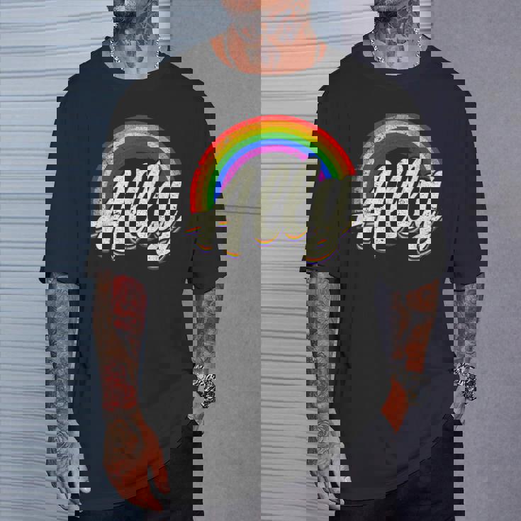 ストレートの味方、レインボーカラー、Lgbtプライド Tシャツ 彼への贈り物