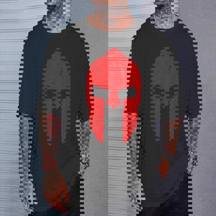 スパルタ戦士ヘルメットジムモチベーションスパルタ古代ギリシャ Tシャツ 彼への贈り物