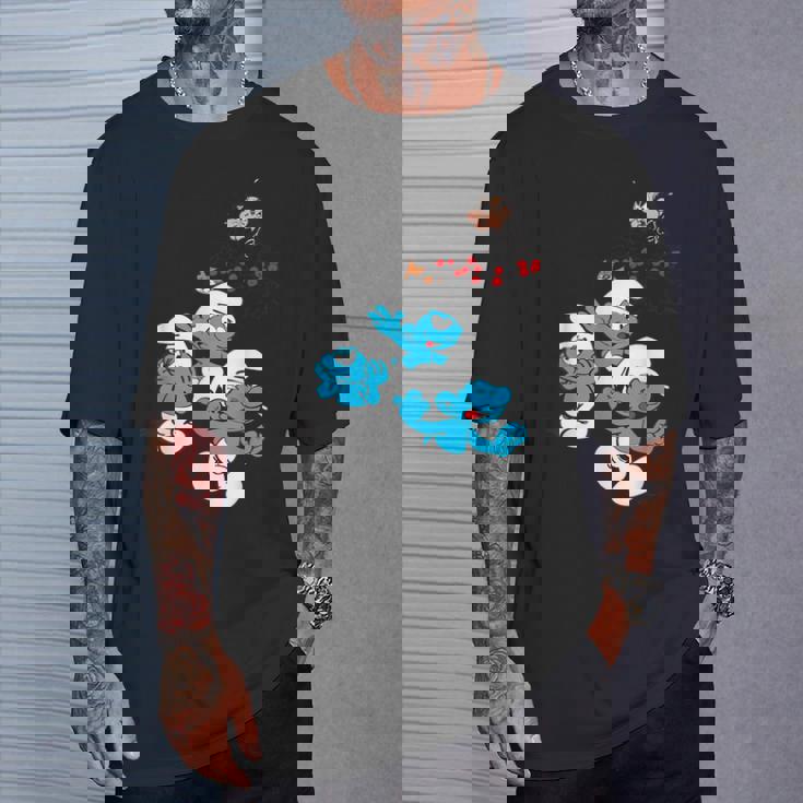 スマーフグループ スマーフ ガーガメル 魅惑のブルーフレンズのファン Tシャツ 彼への贈り物