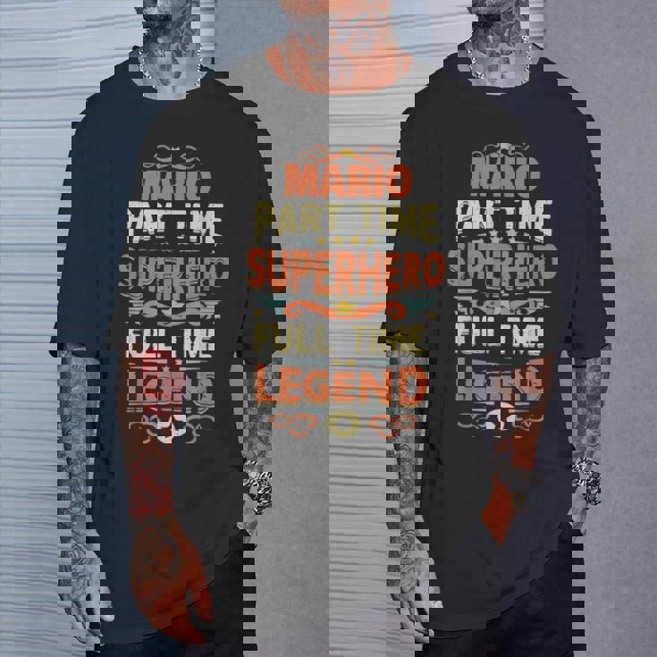 スーパーヒーロー マリオ レジェンド パーソナライズ 面白い 名前 マリオ Tシャツ 彼への贈り物