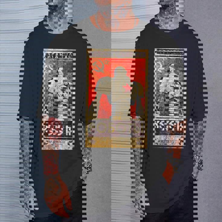 ソビエトヴィンテージソ連cccpロシア、レトロロボットアクアレルギフト Tシャツ 彼への贈り物