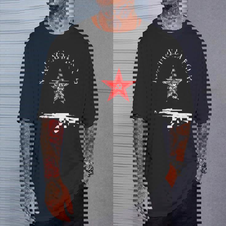 ソビエト・カラシニコフ Ak-47 ヴィンテージ ソ連 ロシア銃 レッドスター Tシャツ 彼への贈り物