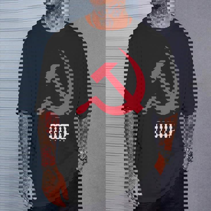 ソ連ロシアソビエト連合ハンマー 胸に鎌 Cccp付き Tシャツ 彼への贈り物