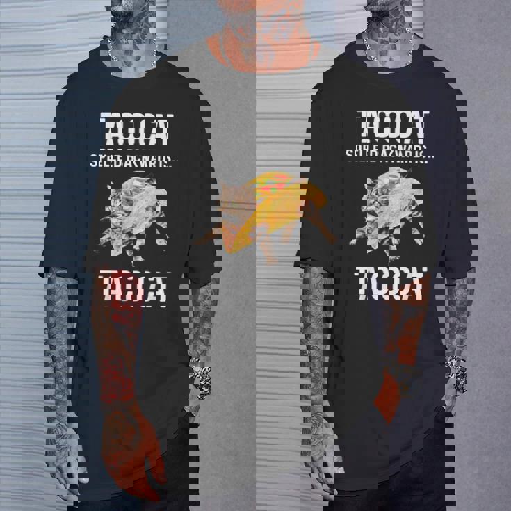 タコキャットは後ろ向きに綴られたタコキャット 愛猫とタコス Tシャツ 彼への贈り物