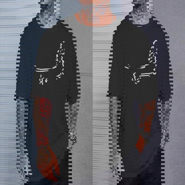 ダックスフンド 犬のモチーフの動物の顔 アートモチーフの犬 Tシャツ 彼への贈り物