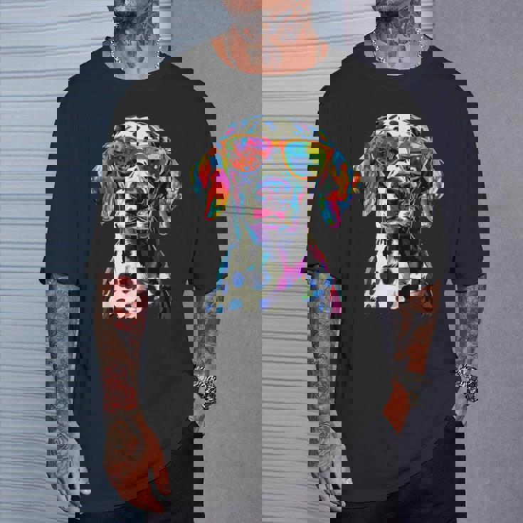 ダルメシアンとサングラスの犬 ダルメシアンが大好きです Tシャツ 彼への贈り物