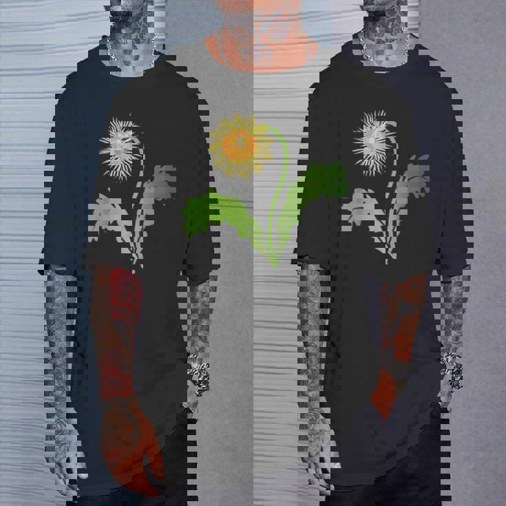 ダンディライオン タンポポ 黄色い花 ライオンの頭 Tシャツ 彼への贈り物