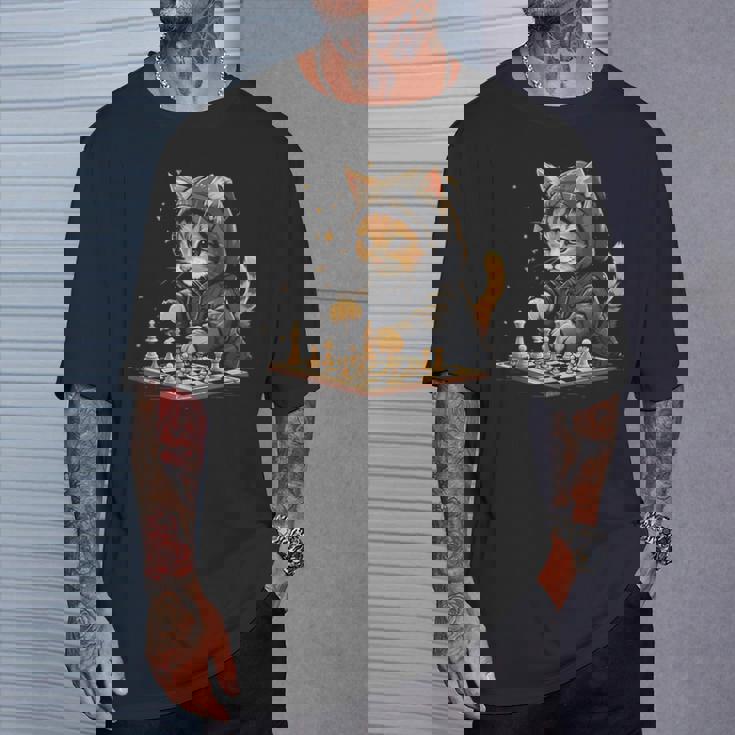 チェス メンズ レディース キッズ 猫 チェスプレイヤー Tシャツ 彼への贈り物