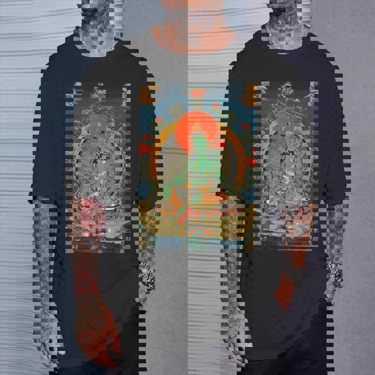 チベットタンカ サムサラ 曼荼羅 生命の輪 仏教 Tシャツ 彼への贈り物