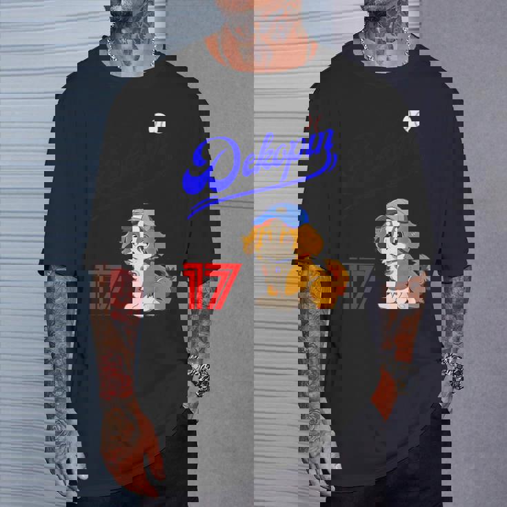 デコピン、デコイ、犬シャツ、No17、大谷、愛犬、コーイケルホンディエ、野球観戦、Dekopindecoy 誕生日 Tシャツ 彼への贈り物