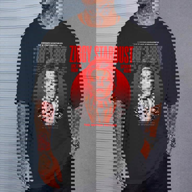 デヴィッド・ボウイ ジギー スターダスト モーションピクチャー カラー スキタ写真 Tシャツ 彼への贈り物