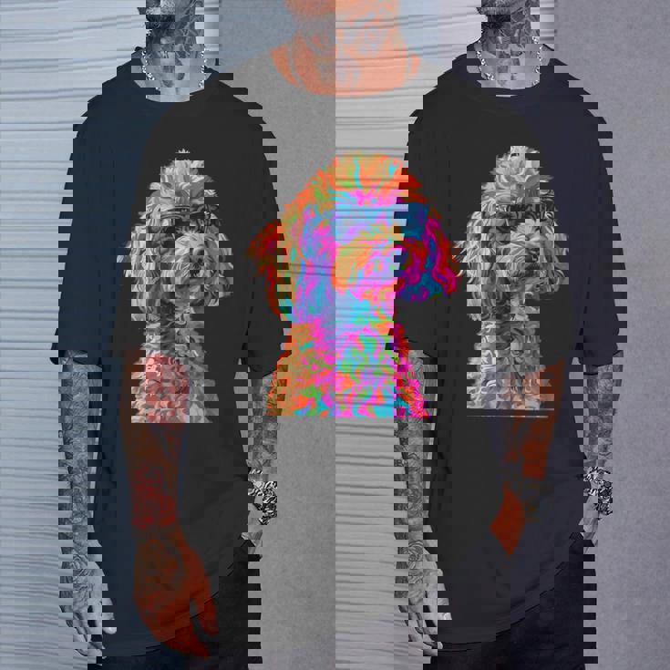 トイプードル愛好家デザイン ポップアート 面白いトイプードル 犬 Tシャツ 彼への贈り物