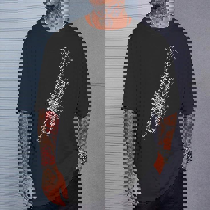 トランペット奏者のためのレトロなトランペットスケッチ Tシャツ 彼への贈り物