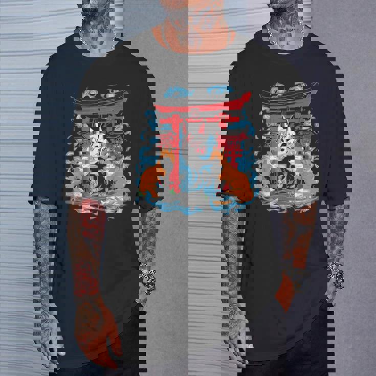 トリゲイツ 伏見稲荷 京都 和風 きつねマスク Tシャツ 彼への贈り物