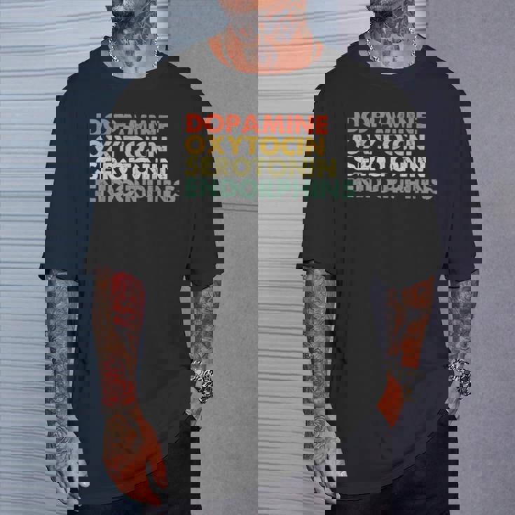 ドーパミン オキシトシン セロトニン エンドルフィン ハッピーホルモン Tシャツ 彼への贈り物