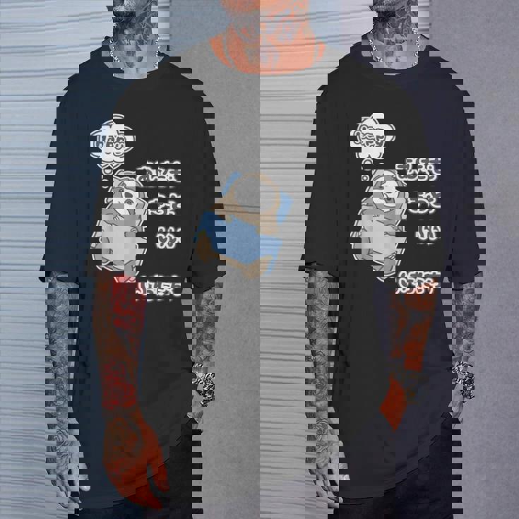 ナマケモノ さん『あしたも きっと いい いちにち』【どうぶつフレンズ】動物園の生き物 イラスト Tシャツ 彼への贈り物