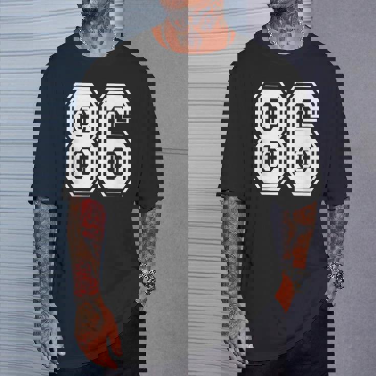 ナンバー86 86歳の誕生日ギフト選手チーム番号入りジャージ Tシャツ 彼への贈り物