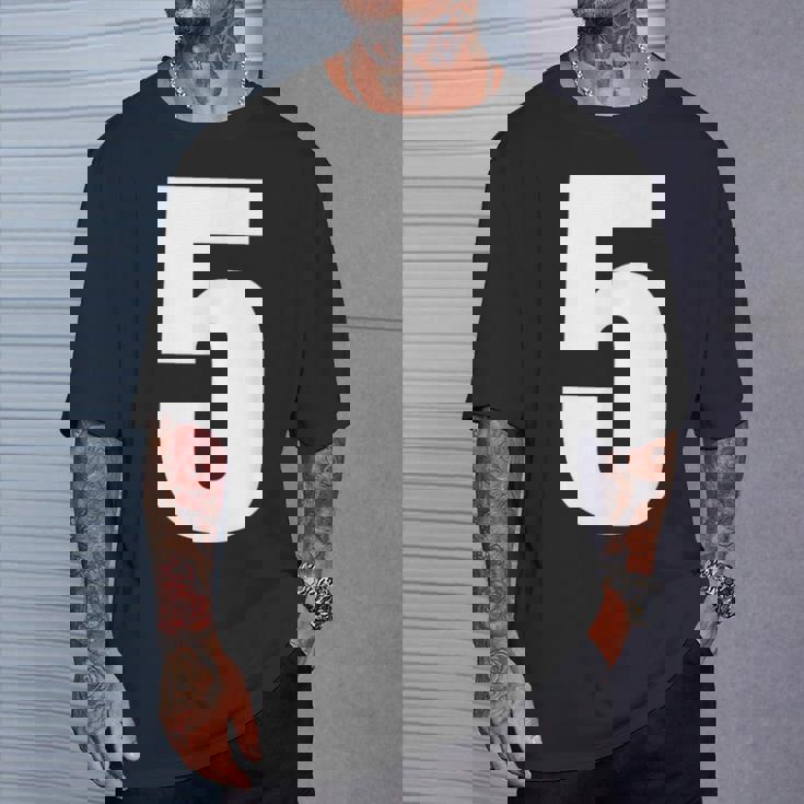 ナンバーファイブ 数字 5 プレーン 白 数字 Tシャツ 彼への贈り物