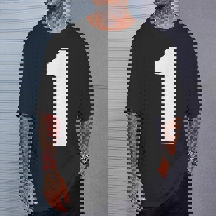 ナンバーワン 数字 1 プレーン ホワイト 数字 Tシャツ 彼への贈り物