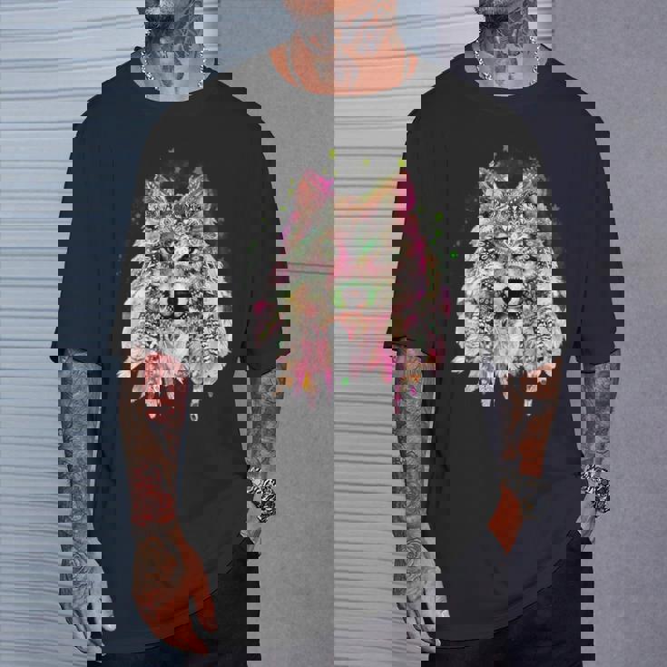 ネイティブアメリカン オオカミの頭 トライバル ボヘミアン タトゥーアート Tシャツ 彼への贈り物