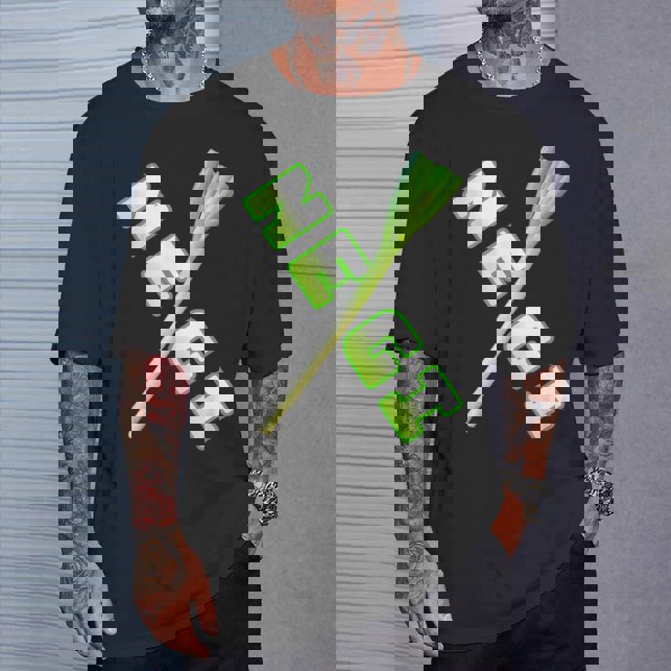 ネギ Negi【The 野菜】葱【変なtシャツ屋さん】面白いポップ デザイン Tシャツ 彼への贈り物