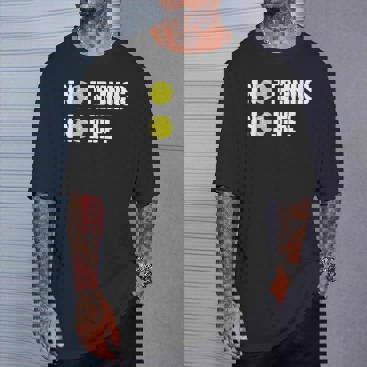 ノーテニスノーライフ テニス好き アウトドア好き ソフトテニス好き クール テニスサークル ソフトテニス Tシャツ 彼への贈り物