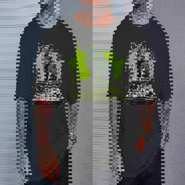 ハウスキャット レインボー Dj 猫 キティ Tシャツ 彼への贈り物