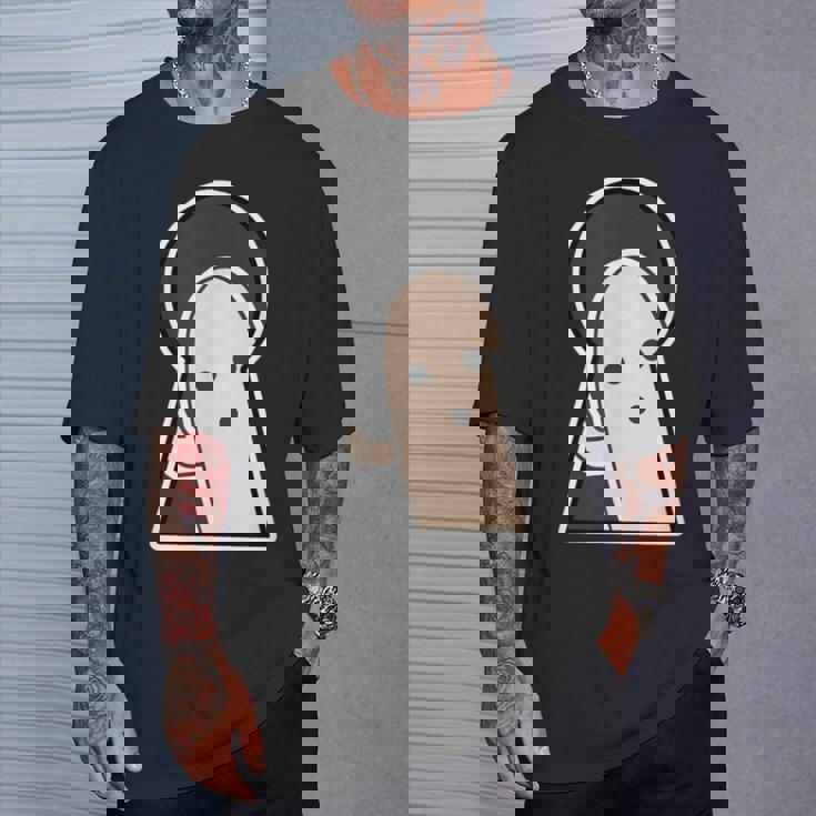 ハニワ くん 埴輪『古墳の 窓から』【ゆるフレンズ】歴史土器 キャラクター かわいい イラスト 面白い Tシャツ 彼への贈り物