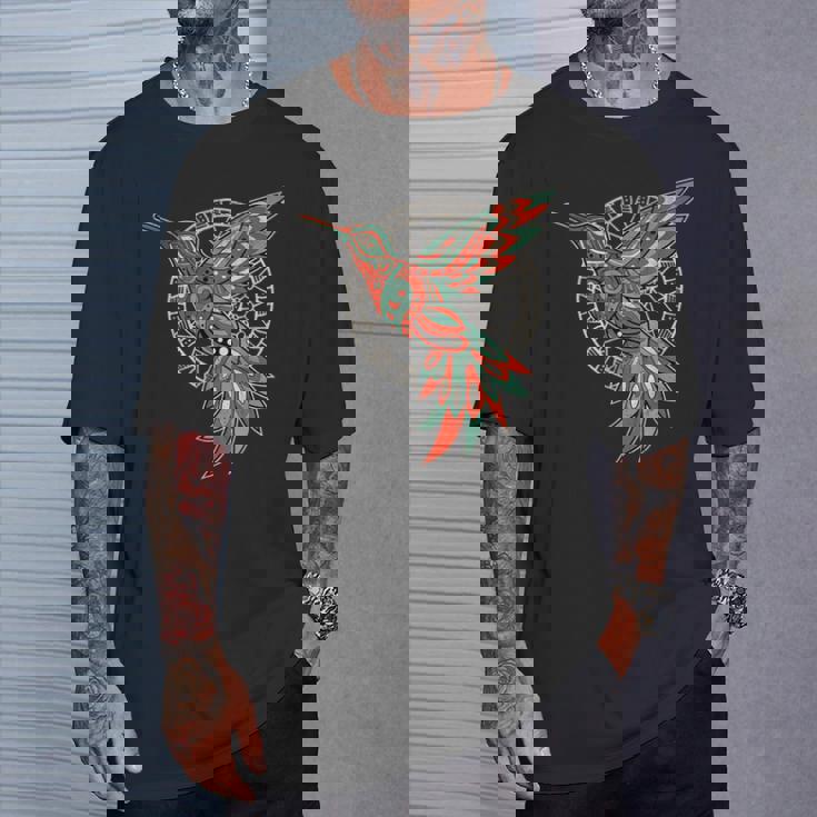 ハミングバード・トライバル・アート ネイティブアメリカン・インディアン・インディジナス Tシャツ 彼への贈り物