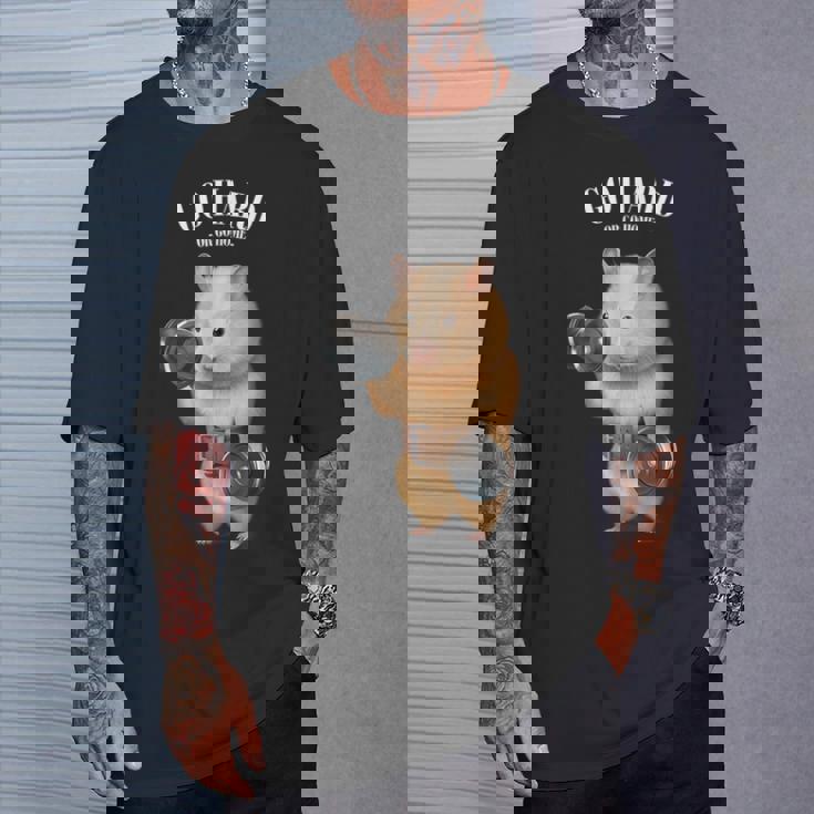 ハムスター 筋トレ ダンベル付き フィットネスジム Tシャツ 彼への贈り物