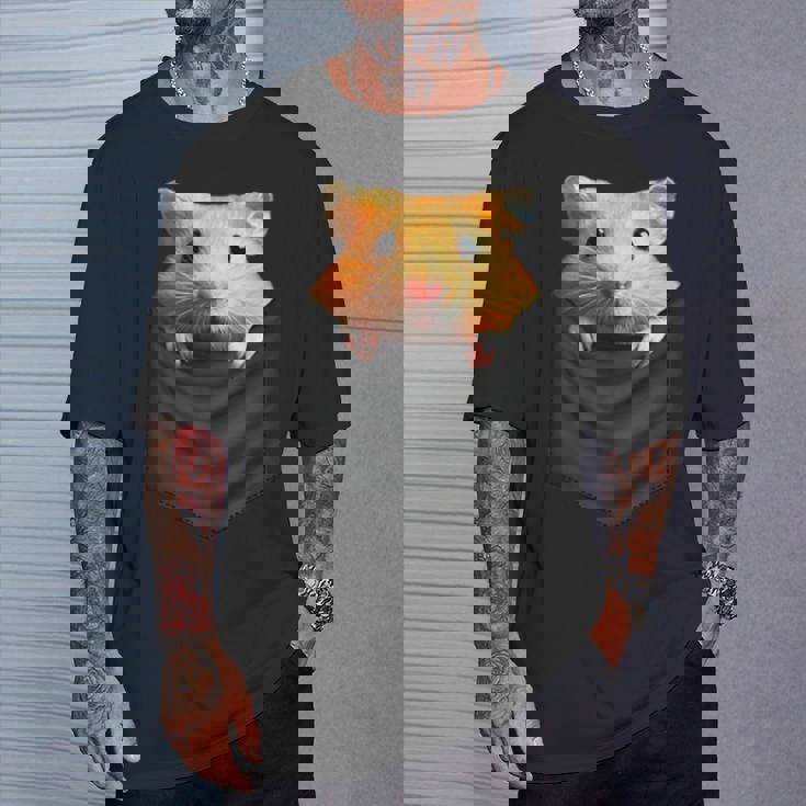 ハムスター 面白いtシャツ 胸ポケット かわいい メンズ 子供 おもしろ 服 雑貨 グッズ ネタ ゆるキャラ Tシャツ 彼への贈り物