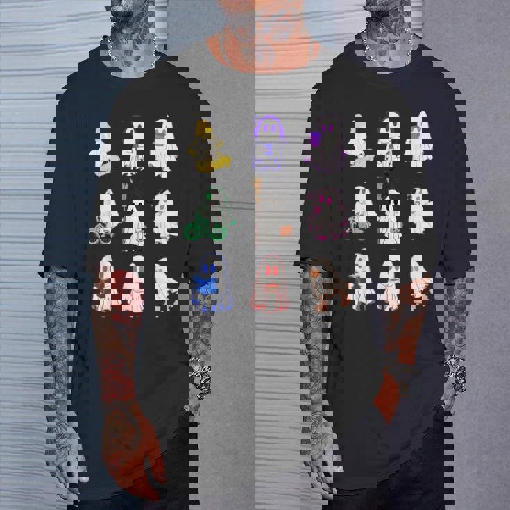 ハロウィンカラフルスペクタクル：9のお化けの魔法の夜 For And Men Tシャツ 彼への贈り物