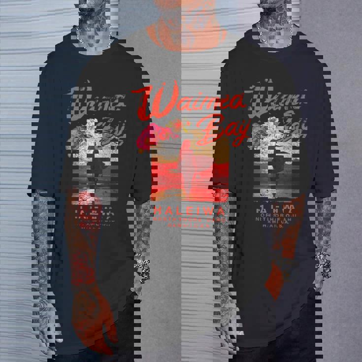 ハワイ ワイメア ベイ サーフィン ヴィンテージ ハワイアン Tシャツ 彼への贈り物