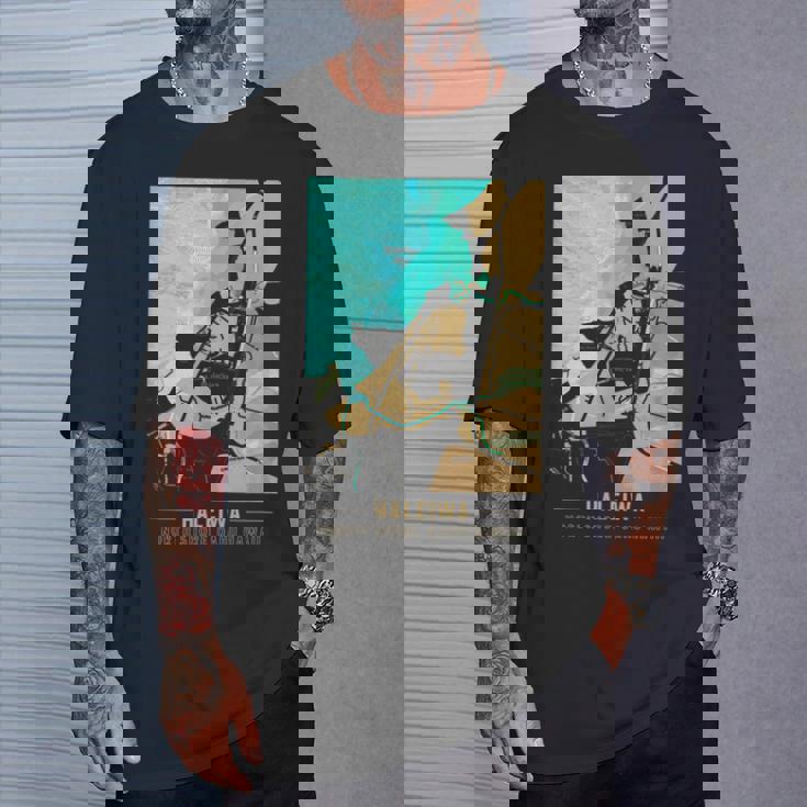 ハワイハレイワ ノースショア オアフ地図 Tシャツ 彼への贈り物